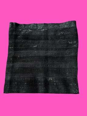 Metropark Black Mesh Rhinestone Studded Mini Skirt